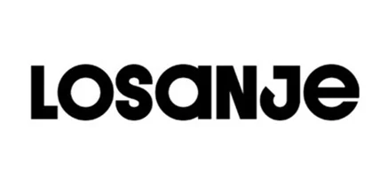 logo Losanje, "losanje" écrit en noir sur un fond blanc