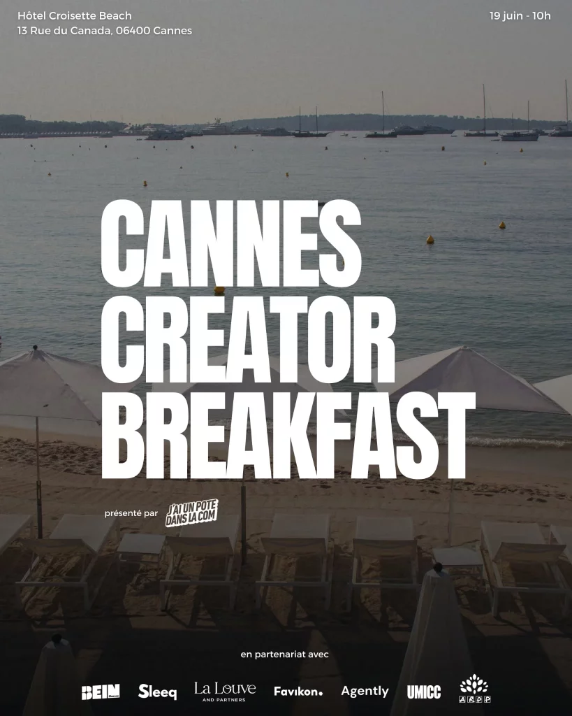 Visuel montrant une plage du « Cannes Creator Breakfast » qui aura lien lors des Cannes Lions 2025