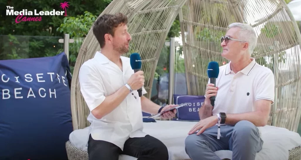 Photo de Stéphane Martin, Directeur Général de l’ARPP et de François Quairel, Directeur de la rédaction de The Media Leader à l’occasion des Cannes Lions festival 2025