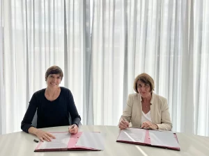 Photo de Nathalie Aufauvre, Secrétaire Générale de l’ACPR avec Christine Albanel, Présidente de l’ARPP