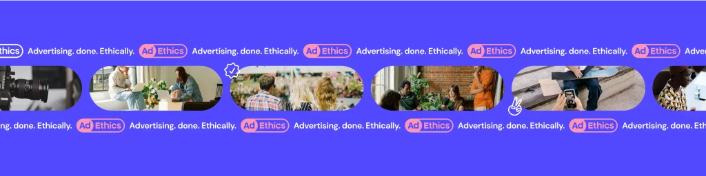 Visuel ADETHICS EASA fond bleu, image de gauche à droite sur