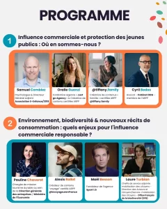 Image présentant les différents intervenants de la matinée de l'observatoire de l'influence responsable 2025