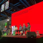 Photo intervention de Stéphane à la remise de prix "Concours Futur Désirables 2"